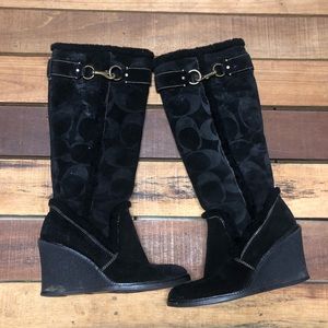 Coach Jonie Wedge Knee High Boots